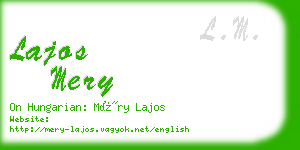 lajos mery business card